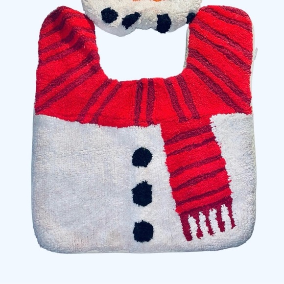 St Nicholas Snowman Toilet Seat Cover & Rug - Picture 3 of 4